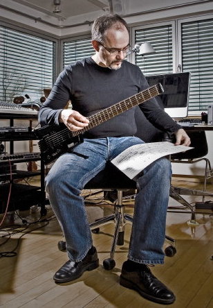 Karlheinz Essl with his Steinberger electric guitar