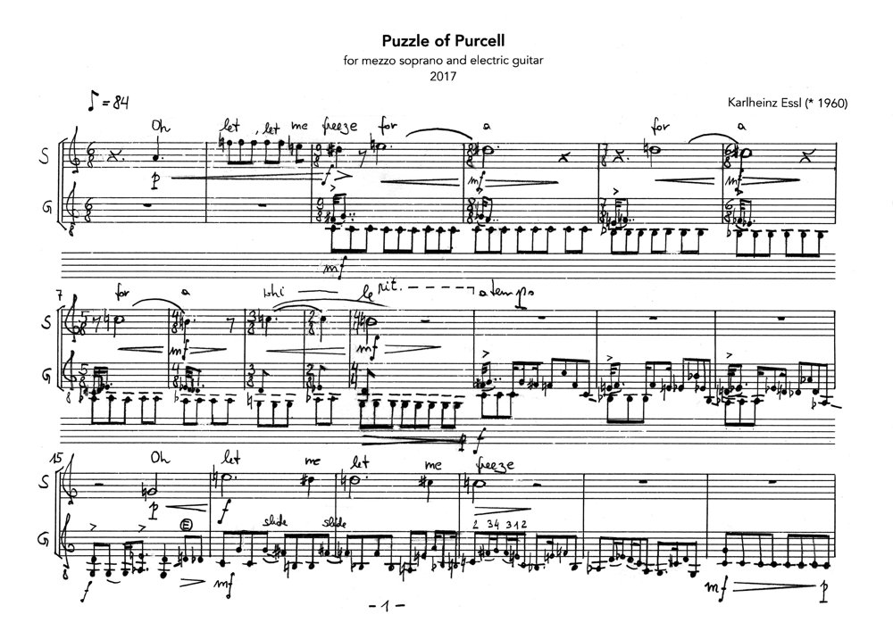 Karlheinz Essl: Puzzle of Purcell, p.1