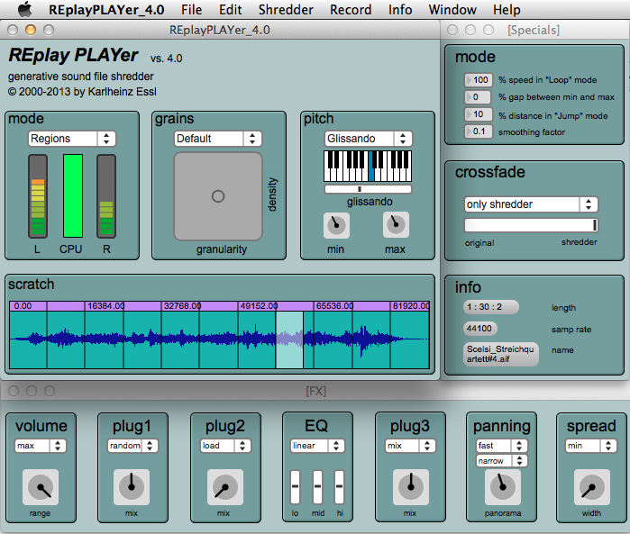 REplay PLAYer user interface