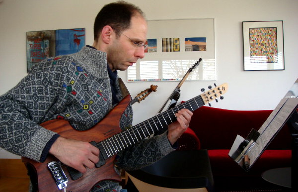 Seth Josel rehearsing "Sequitur III" by Karlheinz Essl