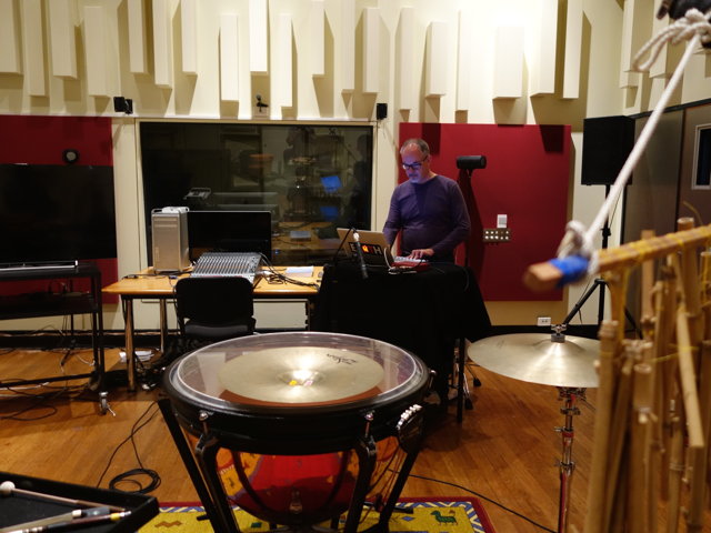 Karlheinz Essl at the Electronic Music Studio of the Queensland Conservatorium in Brisbane