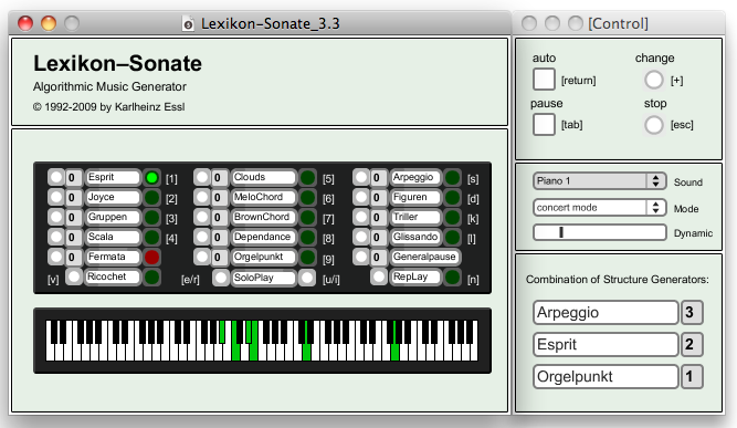 User-Interface der Lexikon-Sonate